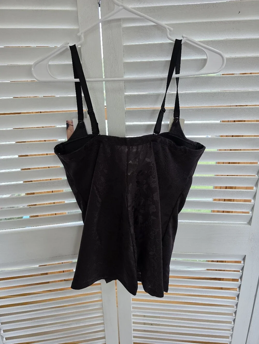 Bali PowerShaper Black Floral Lace Toso Bodysuit with Tummy Control Size 40C